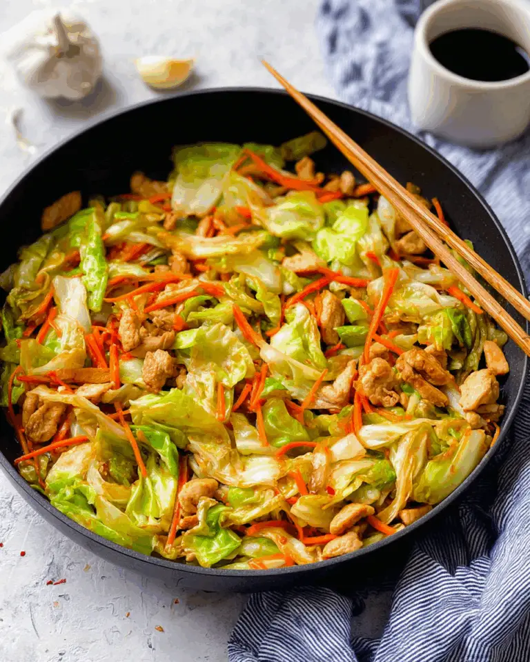 Asian Cabbage Stir Fry with Eggs and Savory Soy Sauce Recipe