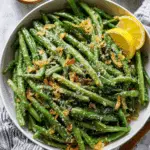 Crispy Garlic Parmesan Roasted Green Beans Recipe