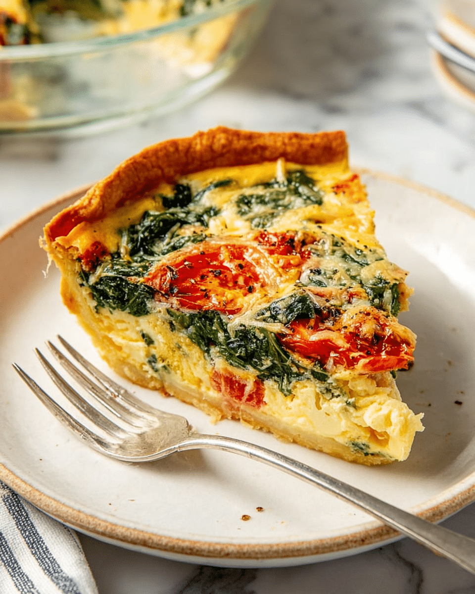 Tomato Basil Tortilla Quiche Recipe