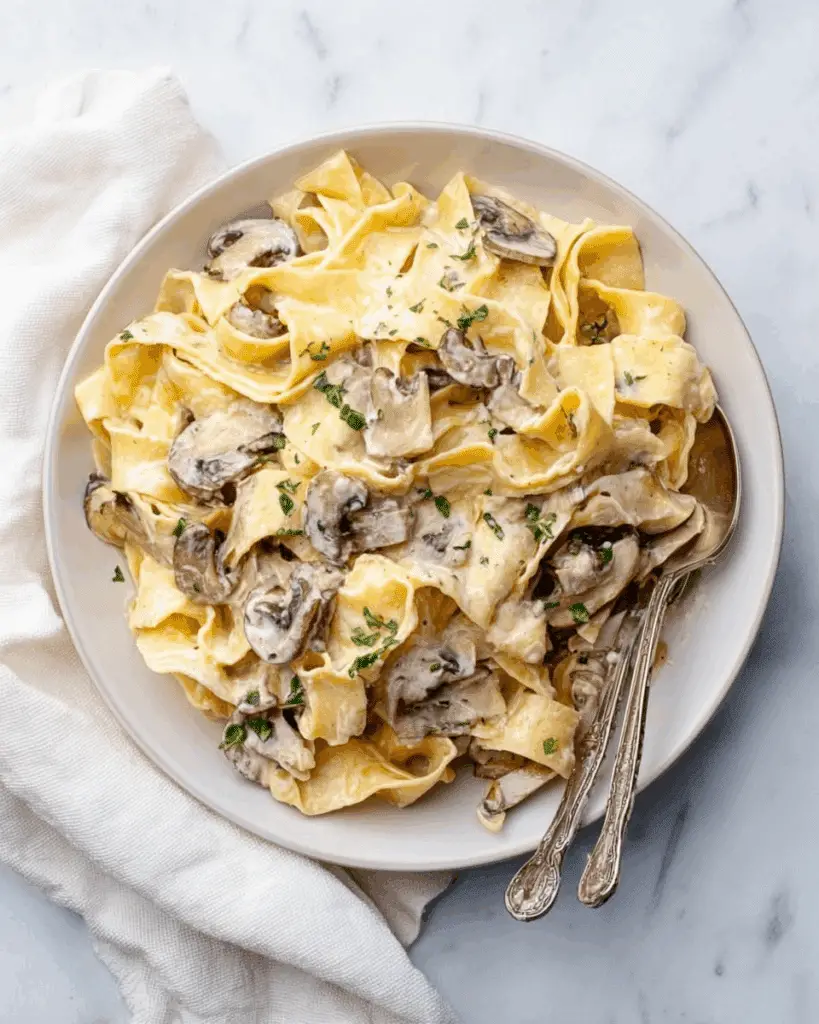 Chicken Mushroom Fettuccine Alfredo Recipe