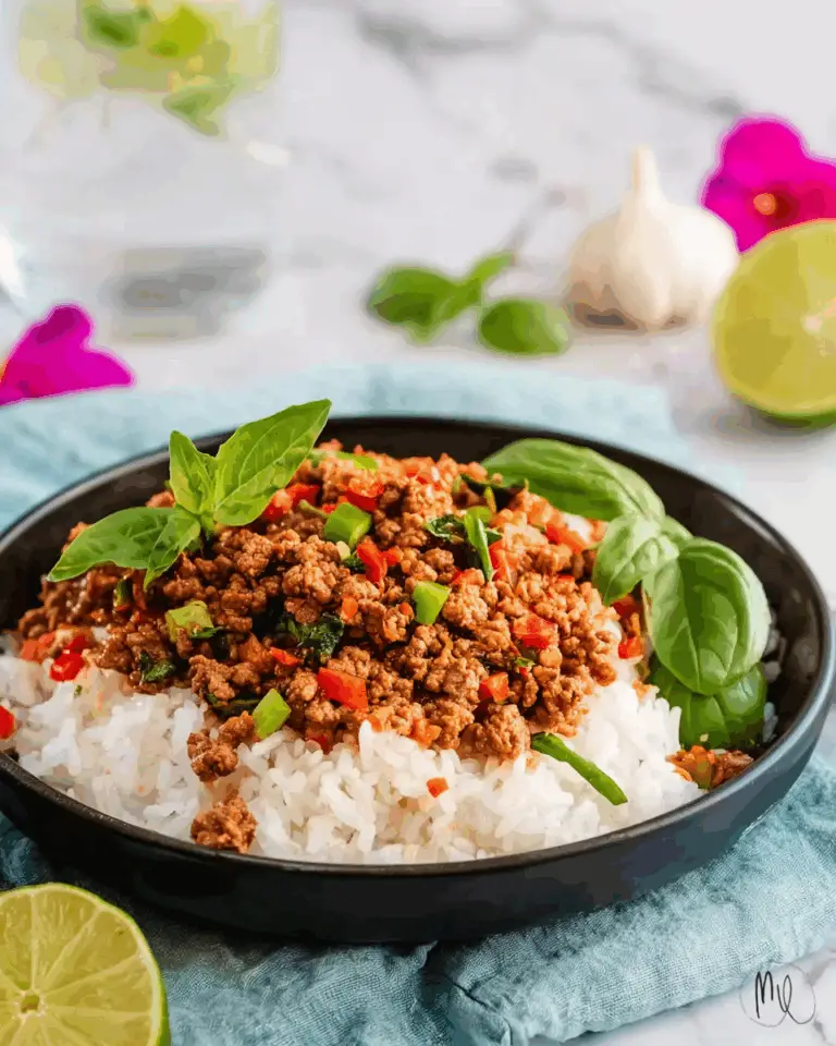 Thai Basil Beef Bowls with Coconut Rice Recipe