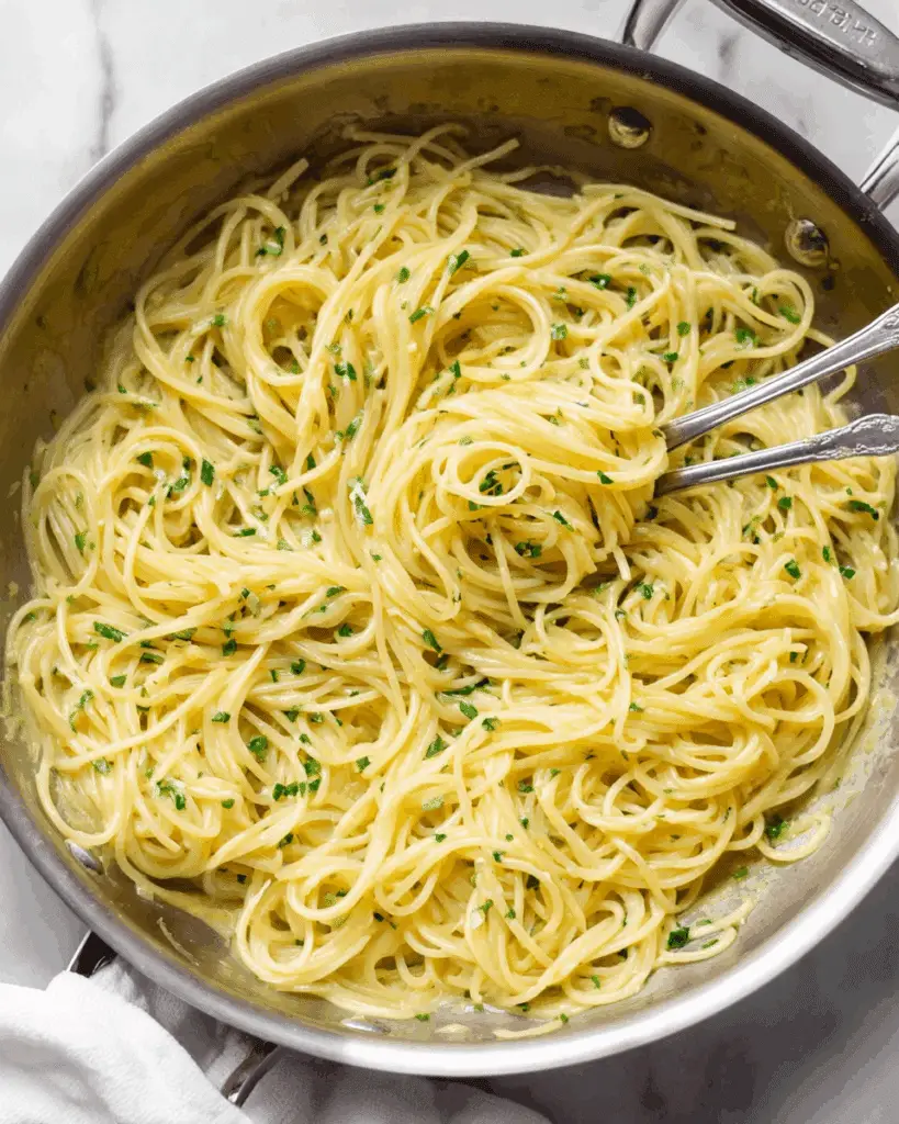 Garlic Butter Pasta with Parmesan and Parsley Recipe