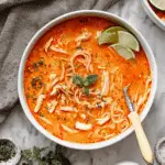 Spicy Chicken Soup with Rice Noodles and Coconut Milk Recipe