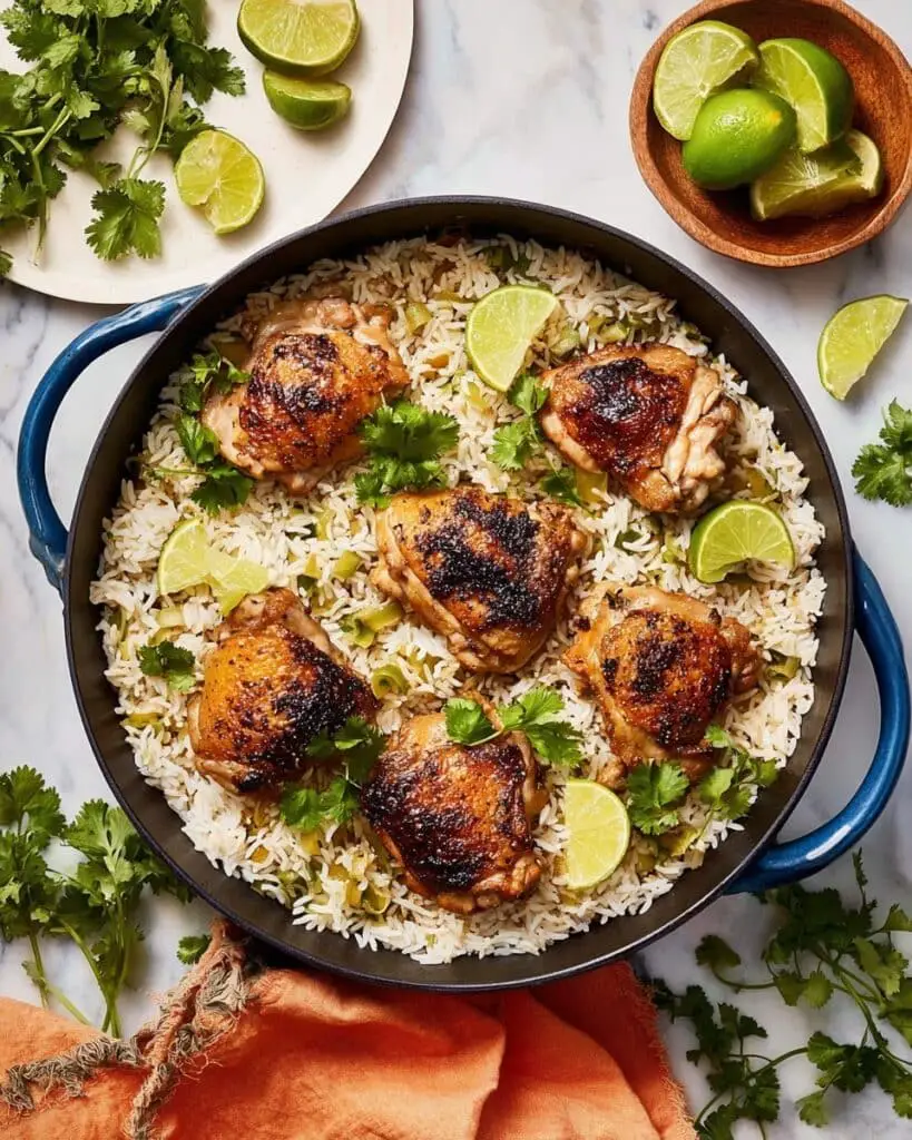 One-Pan Coconut Lime Chicken and Rice Recipe