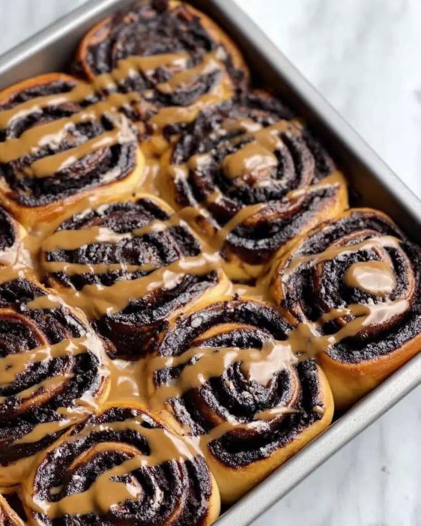Chocolate Cinnamon Rolls with Chocolate Glaze Recipe