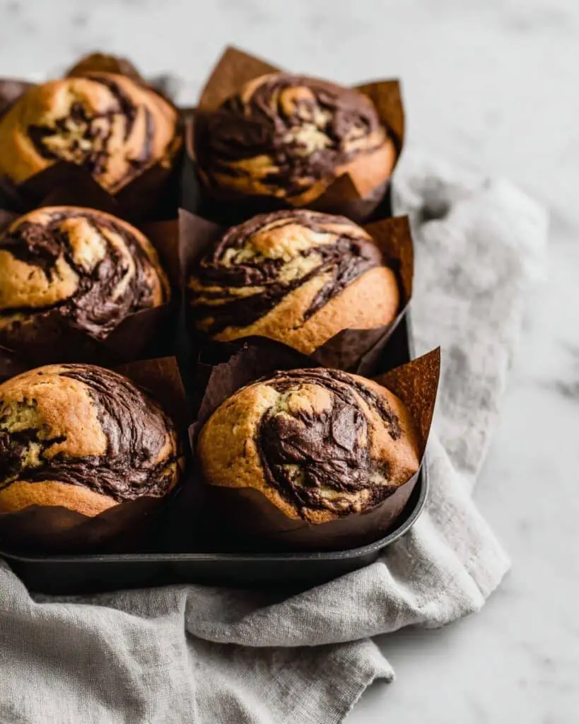 Nutella Swirled Banana Muffins Recipe
