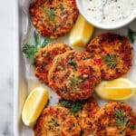 Healthy Salmon Patties with Lemon Dill Sauce Recipe