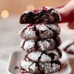 Chocolate Raspberry Crinkle Cookies Recipe