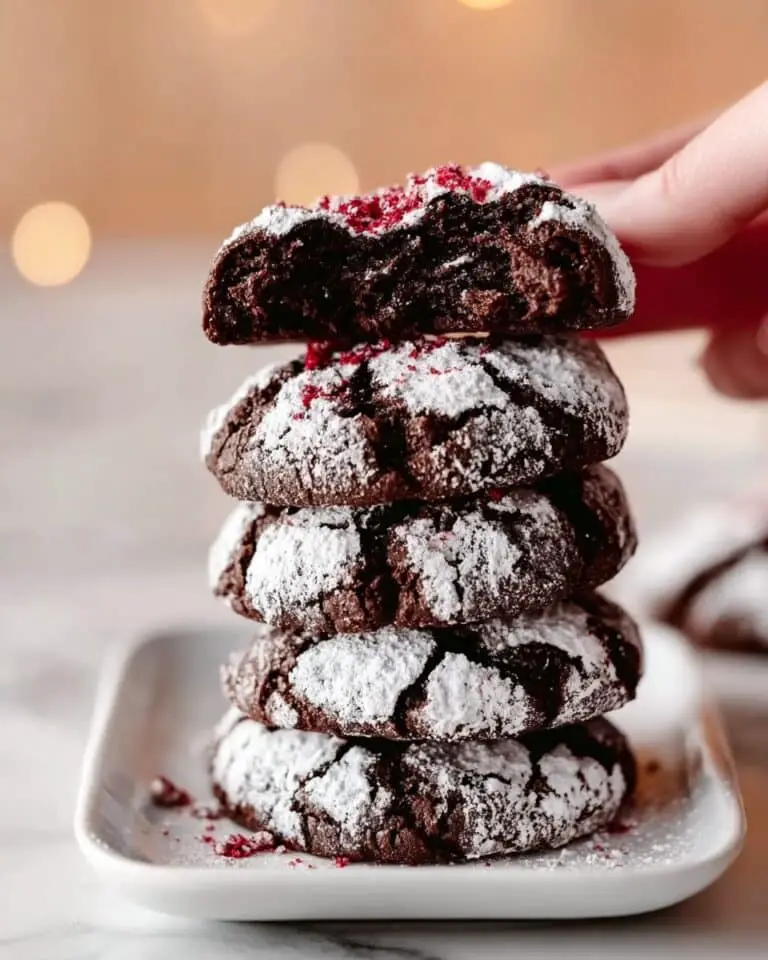 Chocolate Raspberry Crinkle Cookies Recipe