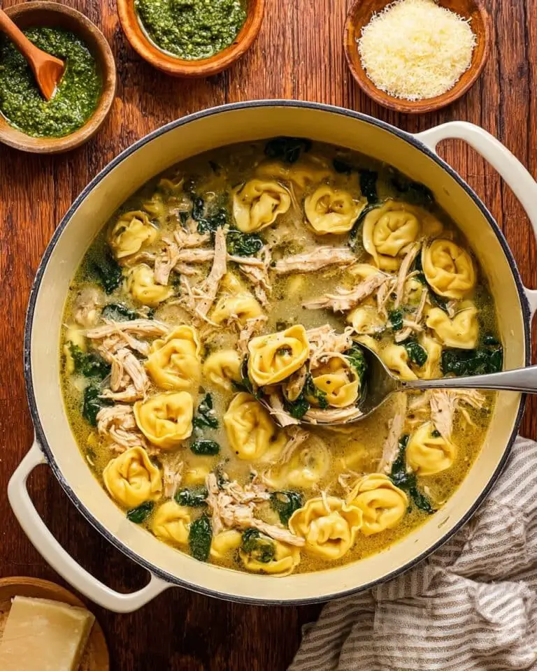 Pesto Chicken and Tortellini Soup Recipe