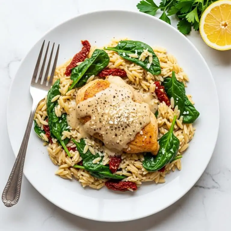 Creamy Tuscan Chicken and Orzo Skillet Recipe