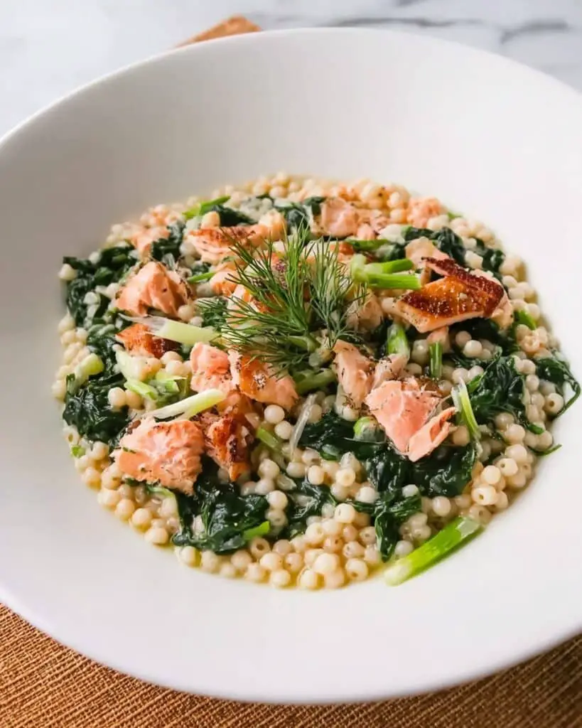 Warm Couscous Salad With Salmon and Mustard-Dill Dressing Recipe