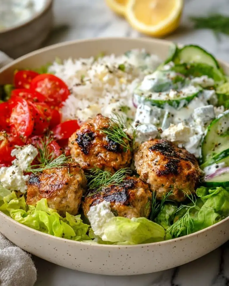Greek Chicken Meatballs with Tzatziki Sauce Recipe