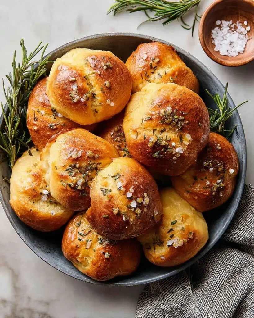 Garlic Rosemary Focaccia Muffins Recipe