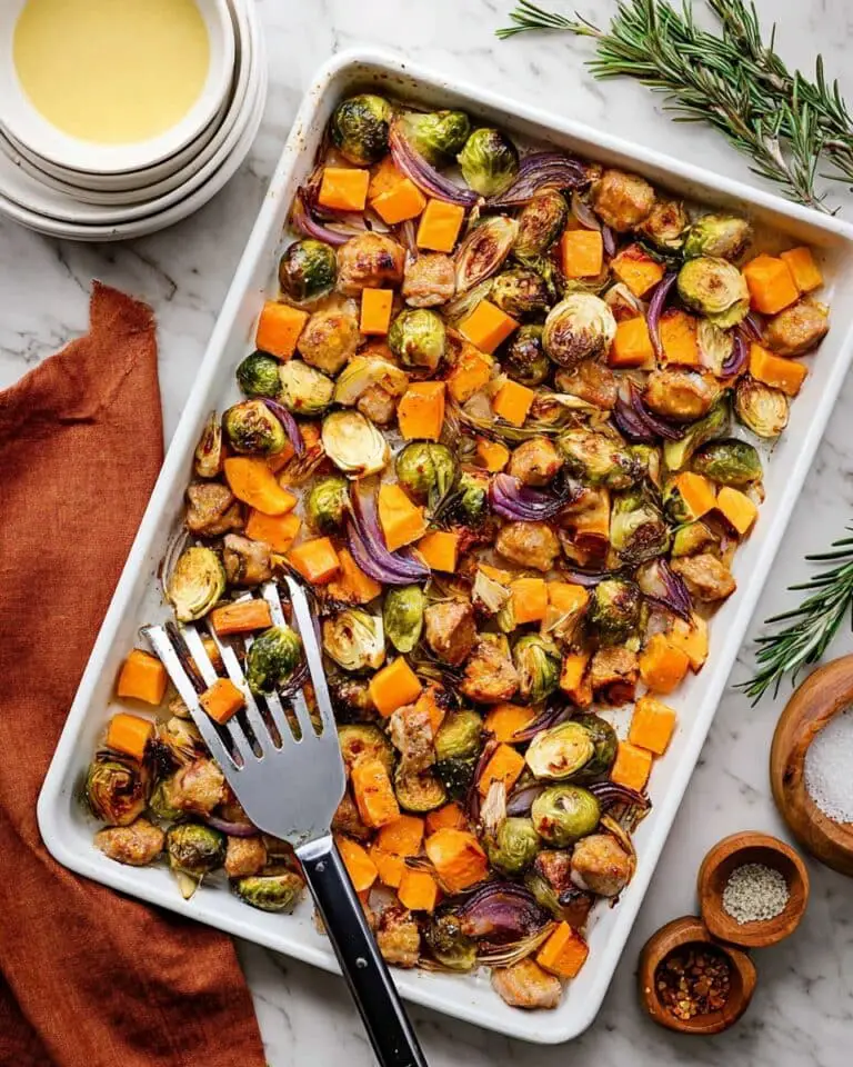 Sheet Pan Sausage and Veggies with Maple Dijon Sauce Recipe