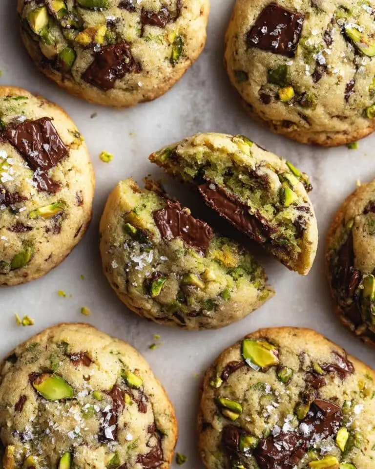 Pistachio Cream Stuffed Chocolate Chip Cookies Recipe