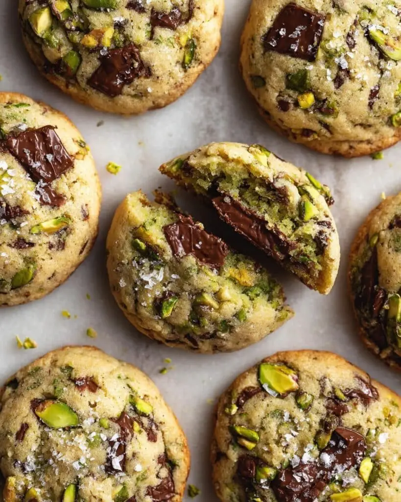 Pistachio Cream Stuffed Chocolate Chip Cookies Recipe