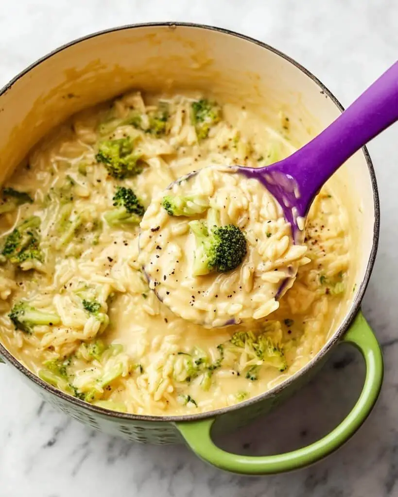 Cheesy Chicken Broccoli Orzo Recipe