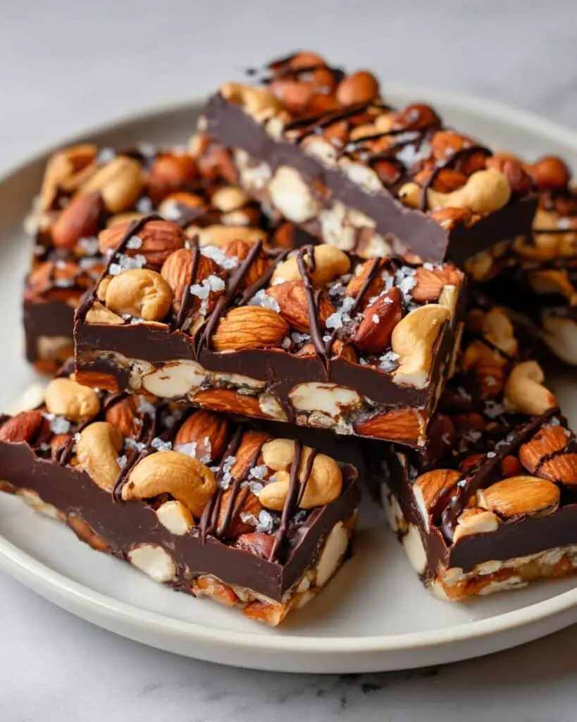 Dark Chocolate and Sea Salt Nut Bars Recipe