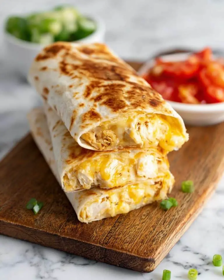 Cheesy Garlic Chicken Wraps Recipe