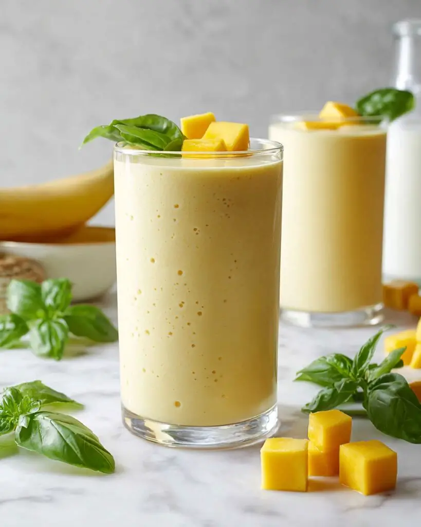 Creamy Mango Banana Smoothie with Fresh Lime and Mint Recipe