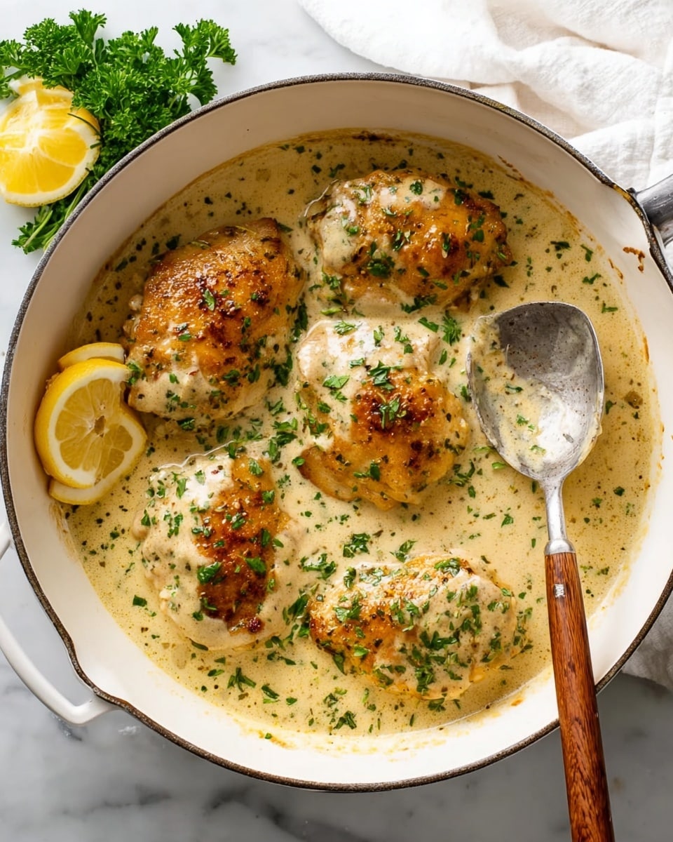 Chicken in Creamy Garlic Lemon Sauce Recipe