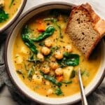Lemony Chickpea Soup with Spinach & Potatoes Recipe