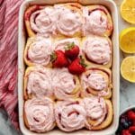 Strawberry Cinnamon Rolls with Lemon Cream Cheese Glaze Recipe