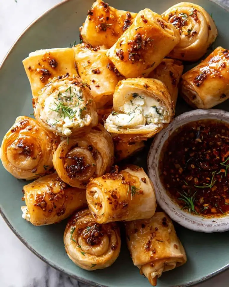 Oven Fried Feta Rolls with Chili Honey Recipe
