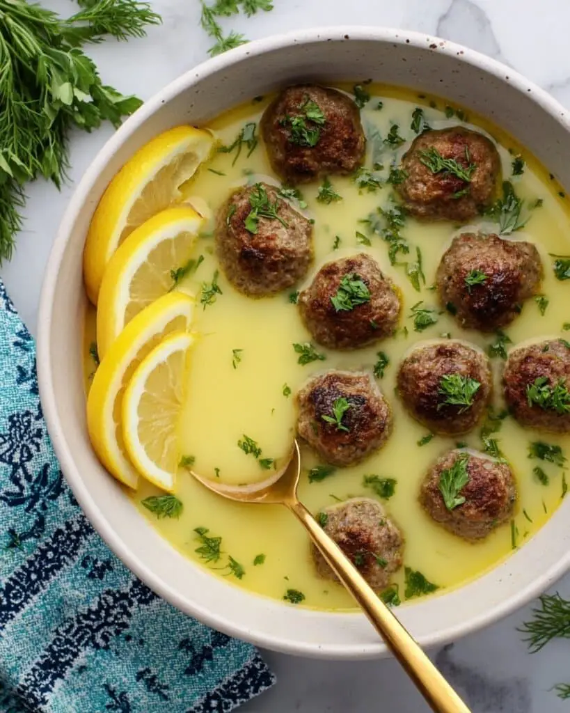 Mediterranean Lamb Meatballs with Lemon Dill Sauce Recipe