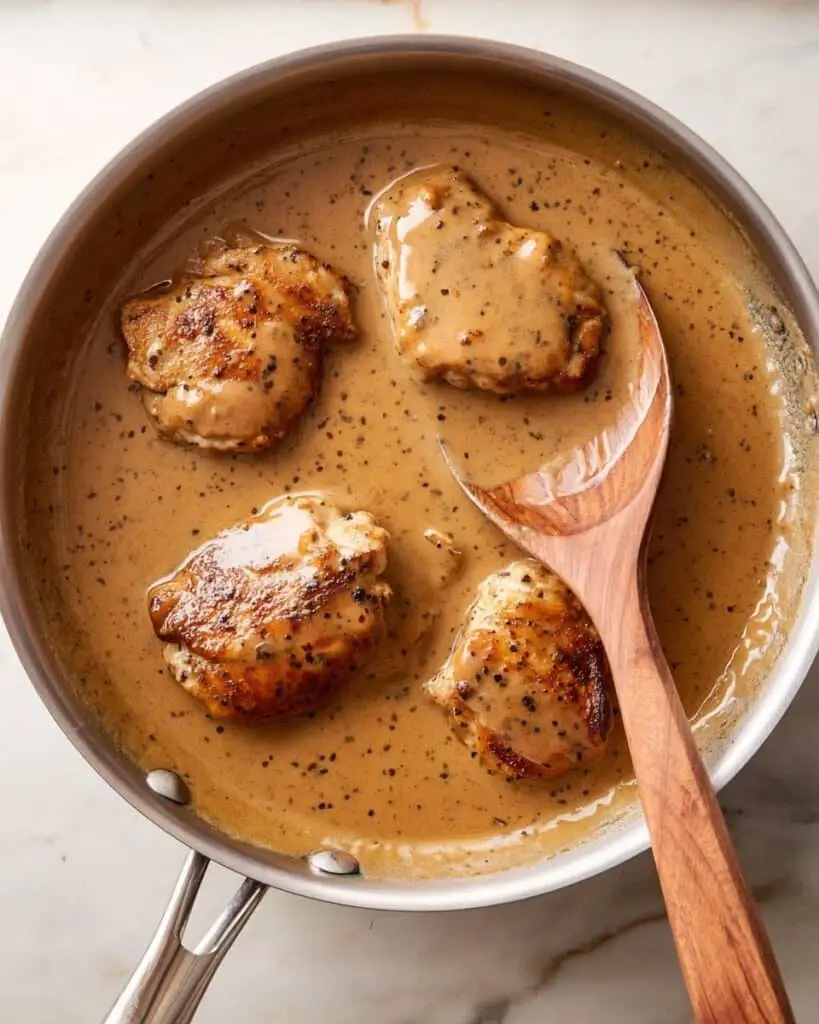Southern Smothered Chicken Thighs with Gravy and Rice Recipe