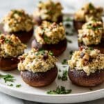 Garlic Parmesan Stuffed Mushrooms with Pecans Recipe