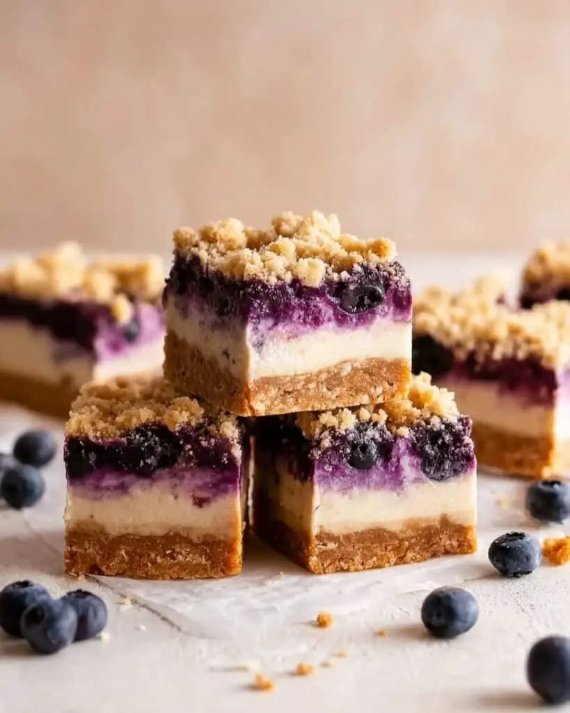Easy Blueberry Cheesecake Crumble Bars Recipe