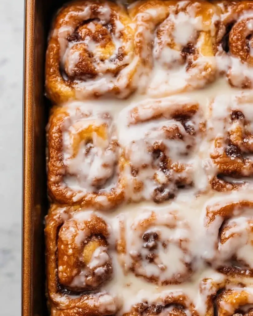 Cinnamon Brown Butter Focaccia with Vanilla Icing Recipe