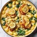 Lemon Chicken Gnocchi in Creamy Lemon Parmesan Spinach Sauce Recipe