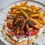 Chicken Shawarma Wraps with Garlic Yoghurt Sauce and Crispy French Fries Recipe