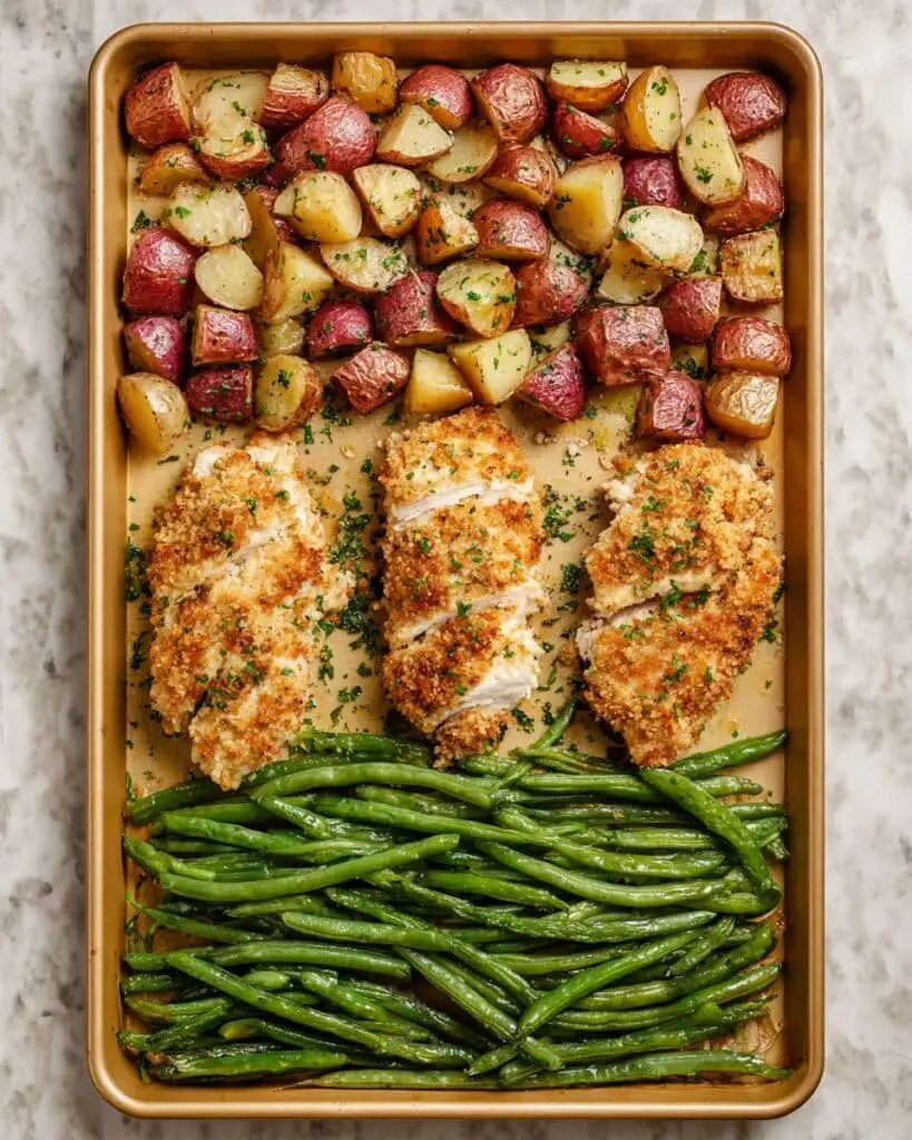 Parmesan Crusted Chicken Sheet Pan Dinner Recipe
