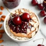 Healthy Overnight Oats with Cherry Chia Seed Jam Recipe