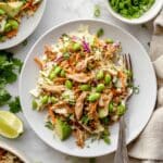 Crispy Rice Salad with Sesame Ginger Dressing and Shredded Chicken Recipe