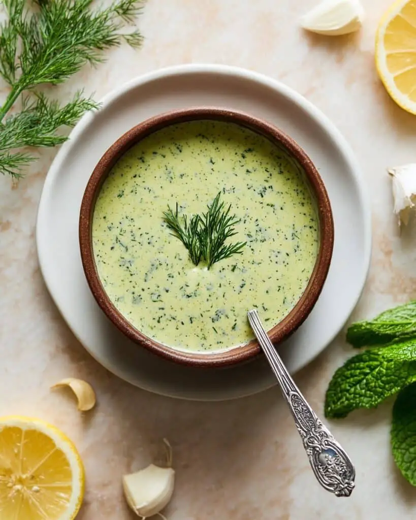 Greek Yogurt Salad Dressing with Dill & Mint Recipe
