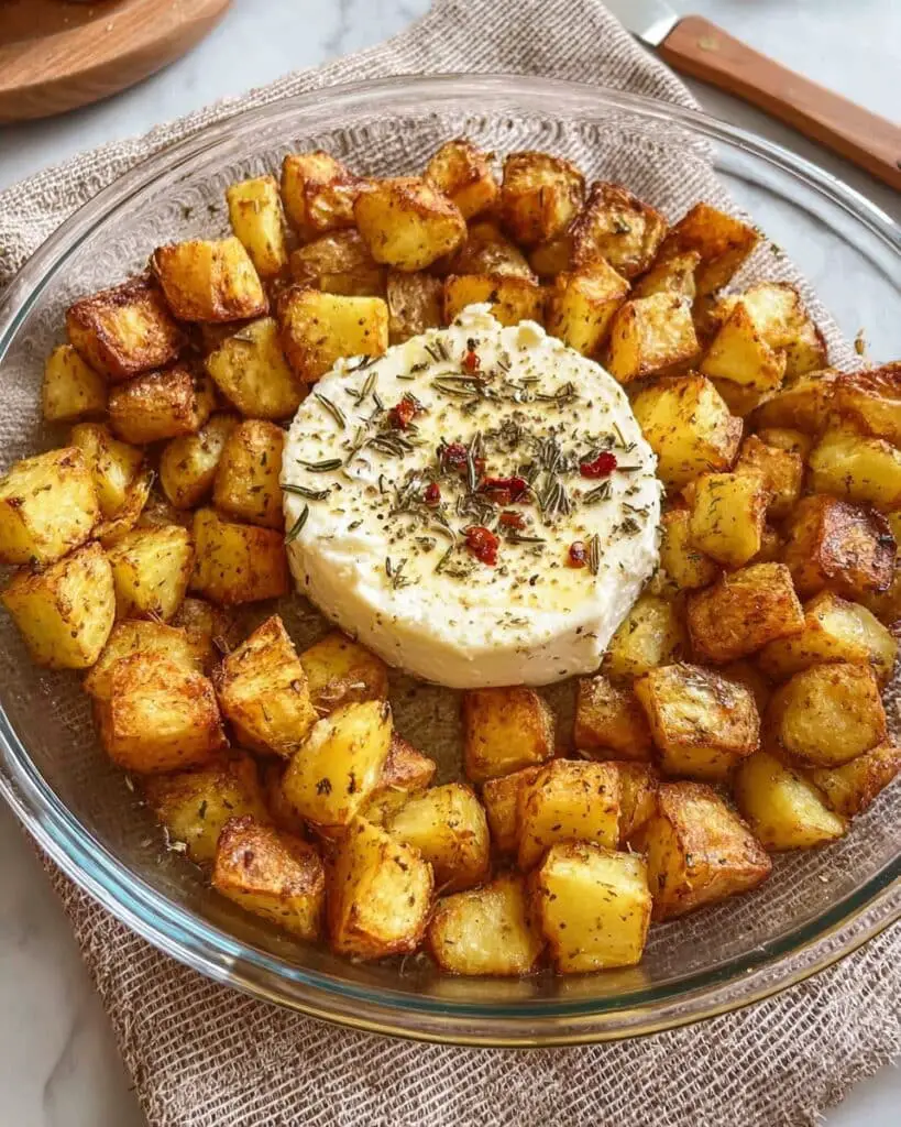 Baked Feta Potatoes with Roasted Garlic, Lemon, and Basil Recipe