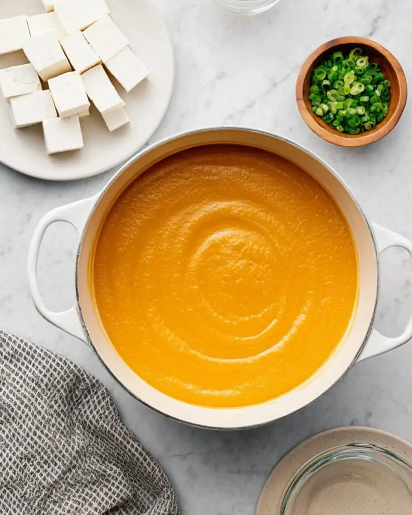Carrot Miso Soup with Silken Tofu and Ginger Recipe