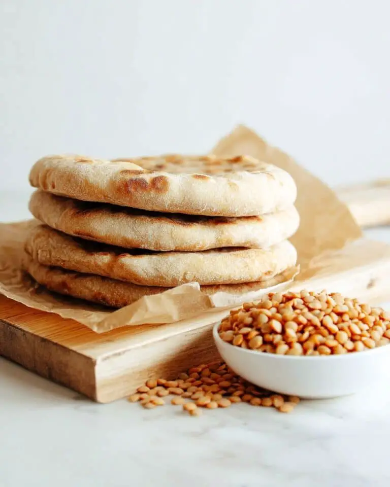 Lower Carb Lentil Flatbread Naan Made in the Food Processor Recipe