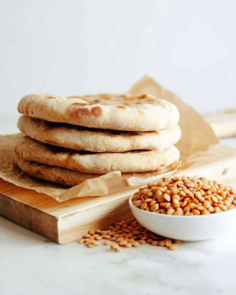 Lower Carb Lentil Flatbread Naan Made in the Food Processor Recipe