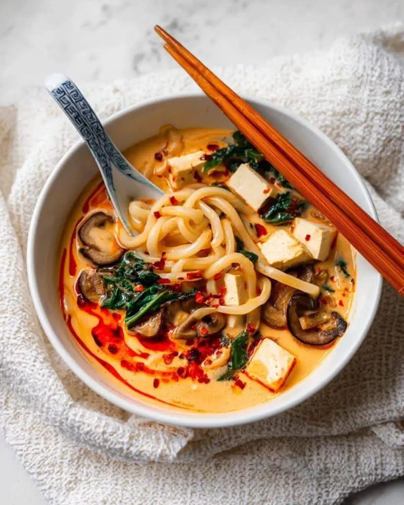 Red Curry Noodles with Vegetables and Tofu Recipe