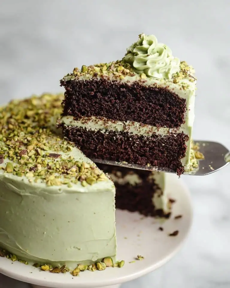 Chocolate Pistachio Cake with Pistachio Frosting Recipe
