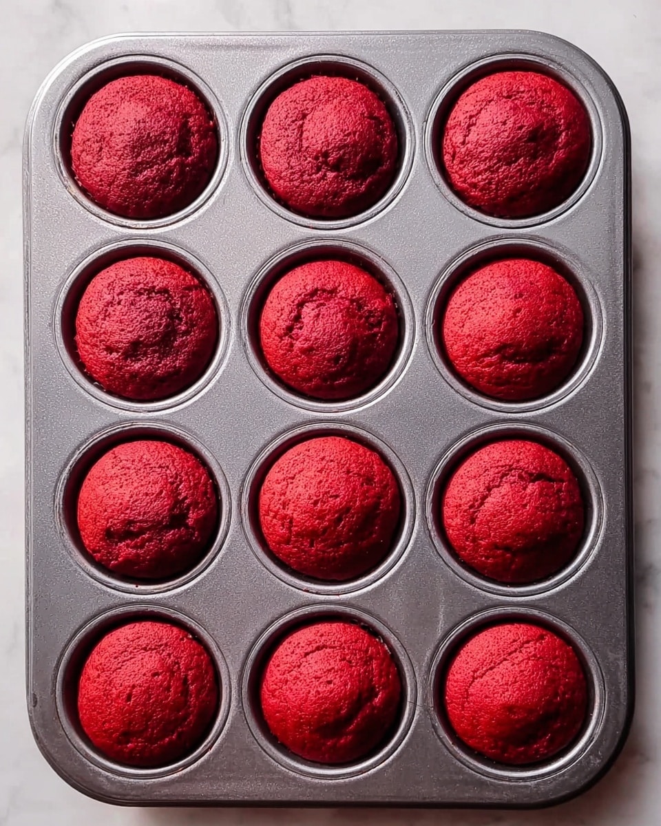 A wooden bowl filled with eight small, round red velvet muffins stacked casually. Each muffin has a slightly cracked top texture showing a rich red color with a soft, cake-like appearance. The wooden bowl contrasts with the deep red muffins, and the scene is set on a white marbled surface with sunlight casting gentle shadows. photo taken with an iphone --ar 4:5 --v 7