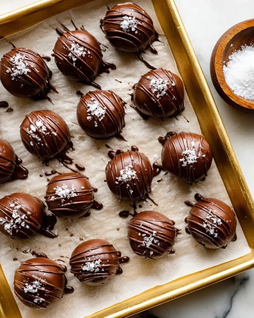 Peanut Butter Protein Balls with Chocolate and Sea Salt Recipe
