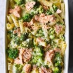 Salmon and Broccoli Pasta with Cream Cheese and Mozzarella Recipe