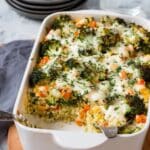 Broccoli Quinoa Casserole with Cheesy Yogurt Sauce Recipe